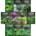 Load image into Gallery viewer, Indoor Herb Garden Seeds Variety Pack – 10 Heirloom Culinary Herbs for Windowsill or Container Growing