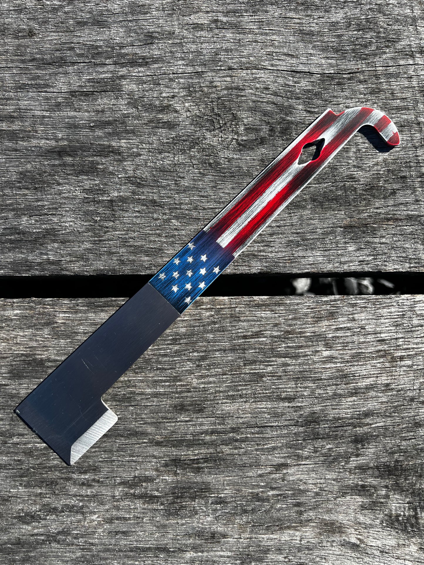 American Flag Style J Hook Hive Tool