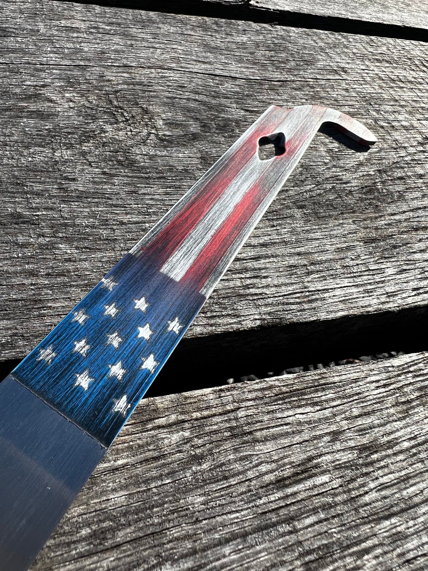 American Flag Style J Hook Hive Tool