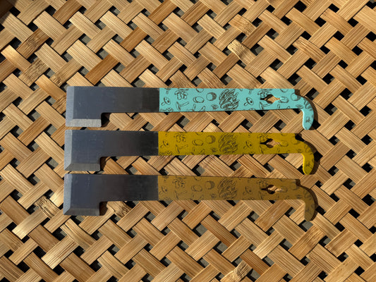 Mushroom Engraved J Hook Hive Tool