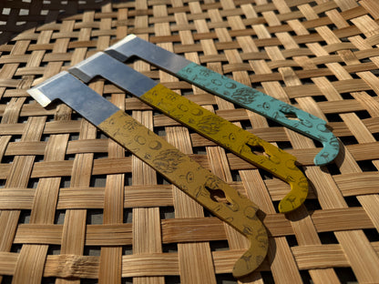 Mushroom Engraved J Hook Hive Tool