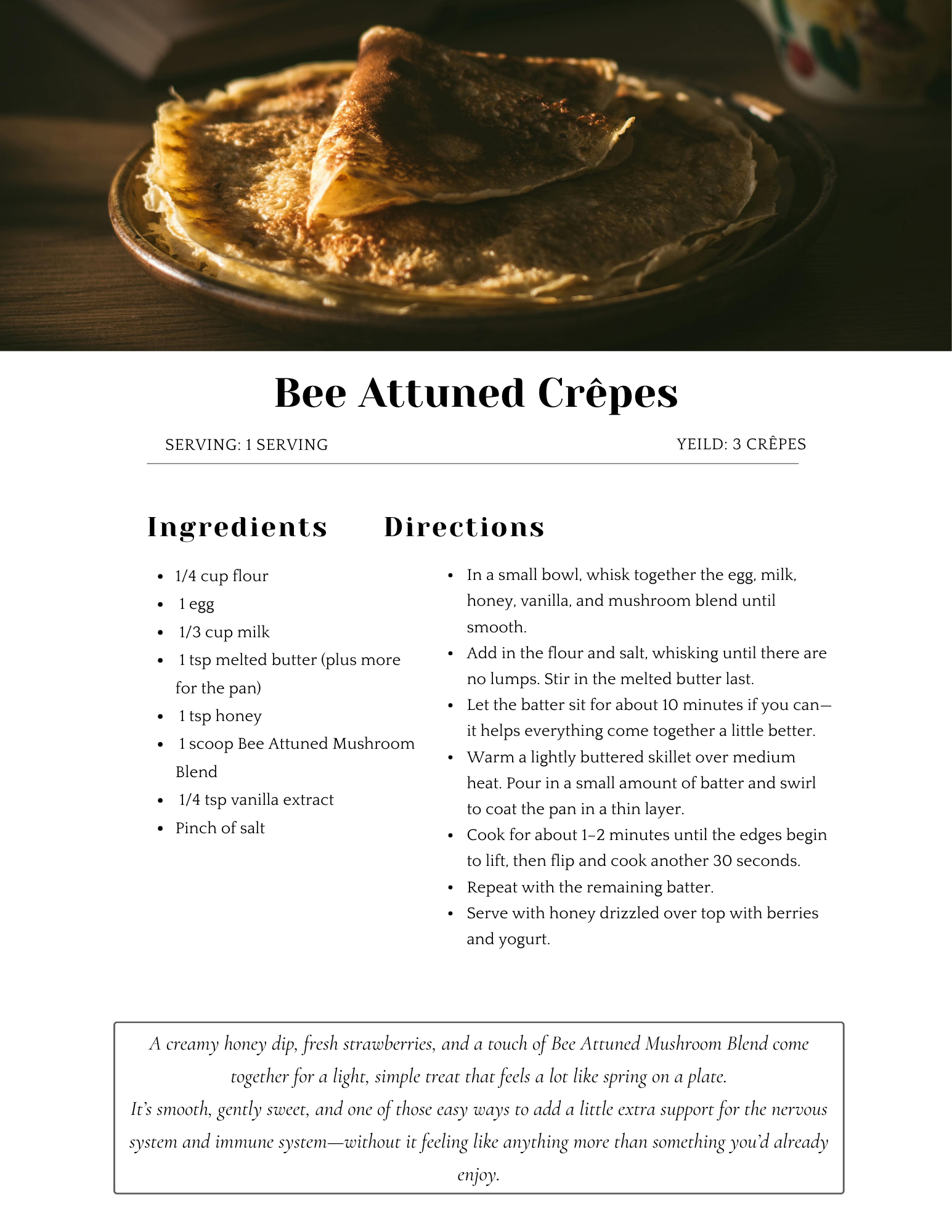 Bee Attuned Mushroom Blend Recipe (E-Book)