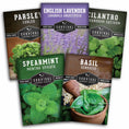 Load image into Gallery viewer, Popular Herb Seed Collection – 5 Heirloom Non-GMO Herbs for Culinary & Garden Use (Spearmint, Basil, Cilantro, Lavender & Parsley) – Indoor or Outdoor Growing Kit
